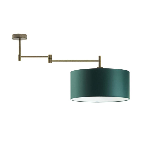 Luksusowa lampa sufitowa RANGUN Stare Złoto – Zieleń Butelkowa 870731