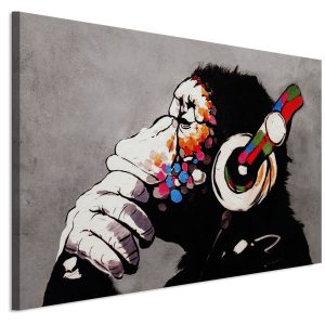 LUMASOUL Jednoczęściowy obraz, Motyw Banksy, Rozmiar 120×80 cm 953371 LUMASOUL Jednoczęściowy obraz, Motyw Banksy, Rozmiar 120×80 cm 953371