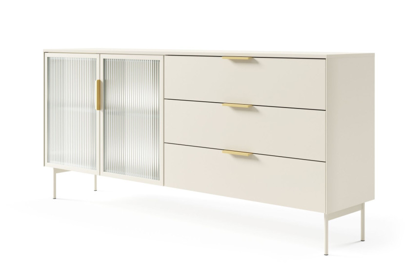 LUMIN Komoda Kaszmirowa półki + szuflkady 2D3S + LED 662457