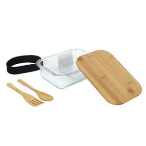 Lunch box szklany z bambusową przykrywką 84531 Lunch box szklany z bambusową przykrywką 84531