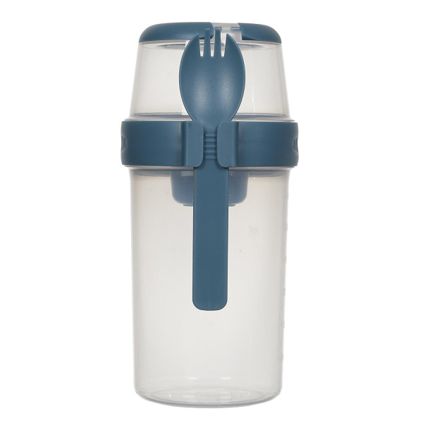 Lunch box z 3 przegródkami 1l niebieski z łyżką/widelcem 716235