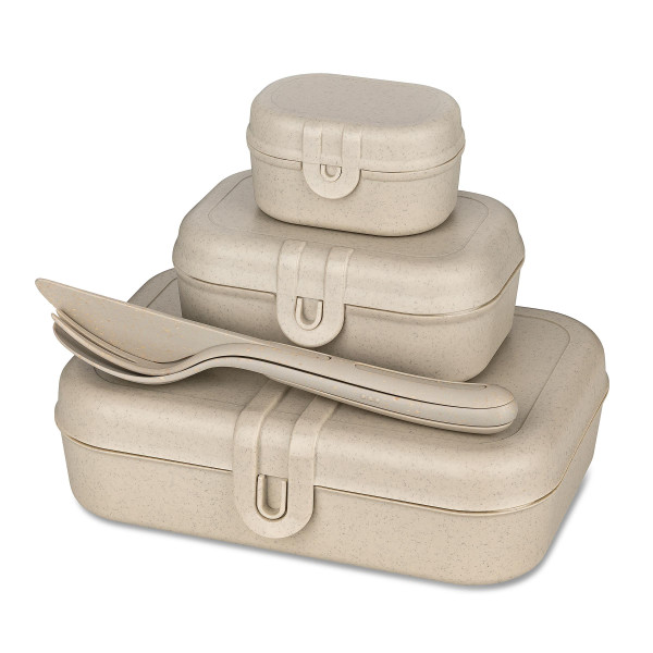 Lunchbox PASCAL READY, zestaw 3 pojemników i sztućce, KOZIOL 286386