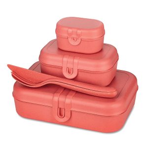 Lunchbox PASCAL READY, zestaw 3 pojemników i sztućce, KOZIOL 286384 Lunchbox PASCAL READY, zestaw 3 pojemników i sztućce, KOZIOL 286384