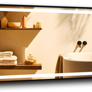 Lustro 100×70 w czarnej ramie led 480 diod/m aluminium loft podświetlane 742532 Lustro 100×70 w czarnej ramie led 480 diod/m aluminium loft podświetlane 742532