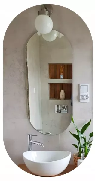 Lustro 40x100 owalne srebrne łazienkowe owal bez podświetlenia szlifowane 741004