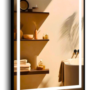 Lustro 40×120 w czarnej ramie led 480 diod/m aluminium loft podświetlane 742468 Lustro 40×120 w czarnej ramie led 480 diod/m aluminium loft podświetlane 742468