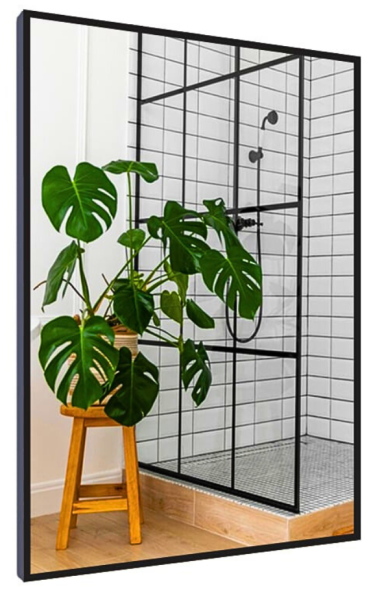 Lustro 50x90 W Czarnej Ramie Aluminiowej Mat Loft Bez Oświetlenia Loftowe 740445