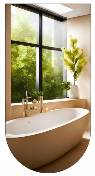 Lustro 60x100 półowal srebrne łazienkowe półowalne bez oświetlenia szlif 740312