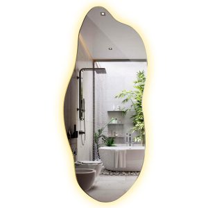 Lustro Asymetryczne Organiczne Podświetlane 45×100 cm Ciepłe LED 656102 Lustro Asymetryczne Organiczne Podświetlane 45×100 cm Ciepłe LED 656102