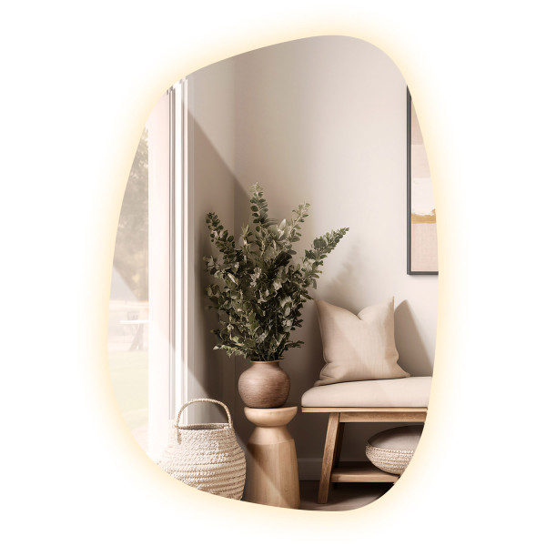 Lustro Dekoracyjne Abstrakcyjne LED, światło ciepłe, 67 x 47 cm, Tulup 775726
