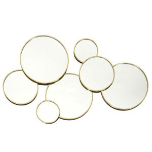 Lustro dekoracyjne AURA GOLD okrągłe złota rama 990968 Lustro dekoracyjne AURA GOLD okrągłe złota rama 990968