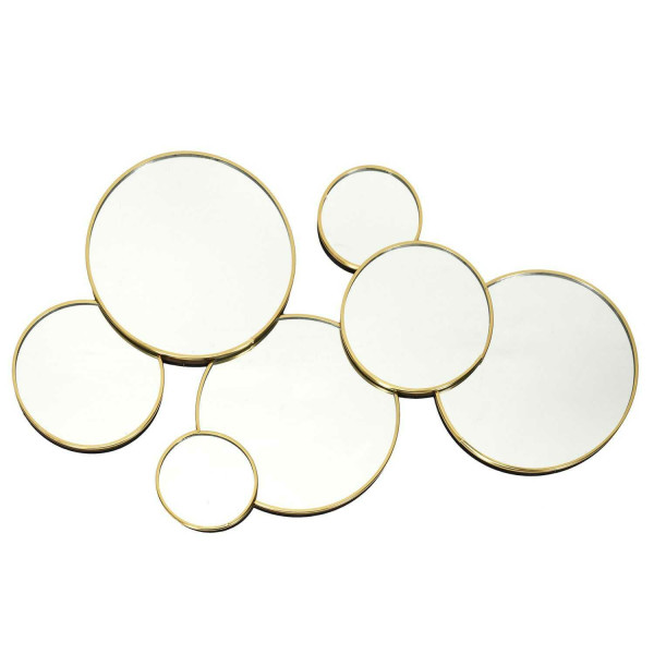 Lustro dekoracyjne AURA GOLD okrągłe złota rama 990968