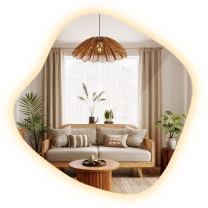 Lustro Dekoracyjne LED do Wnętrz o Ciepłej Barwie 67,6×67 800836 Lustro Dekoracyjne LED do Wnętrz o Ciepłej Barwie 67,6×67 800836