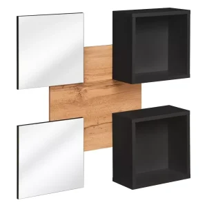 Lustro do przedpokoju EASY czarne/dąb wotan 758114