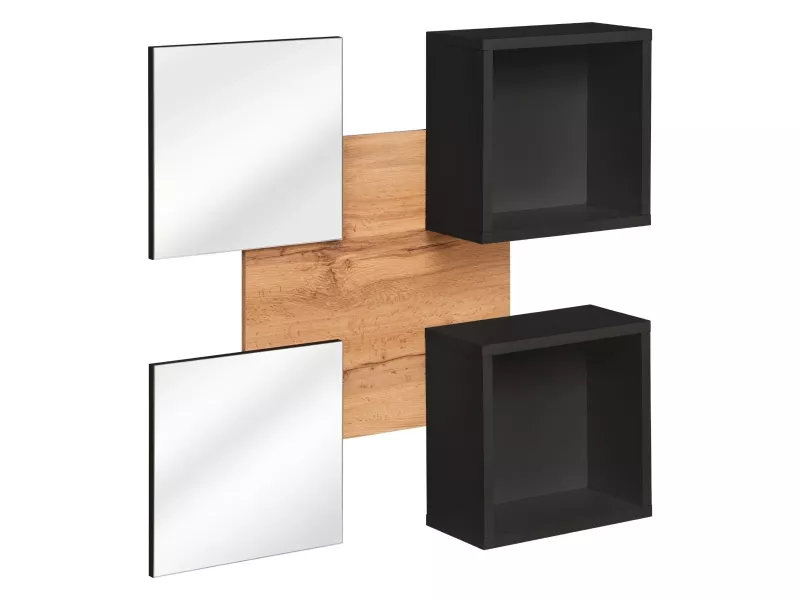 Lustro do przedpokoju EASY czarne/dąb wotan 758114