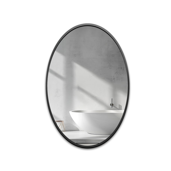 Lustro elipsa w ramie czarnej MDF SLIM - ELIZA 1066653