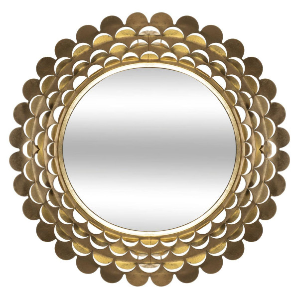 Lustro glamour złote, metalowa rama, Ø 91 cm 102560