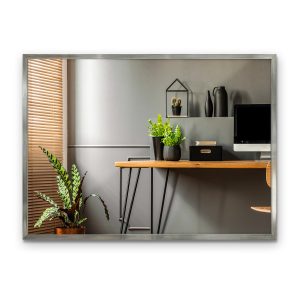 Lustro Kwadratowe Ścienne Wiszące w Srebrnej Ramie lustro ścienne 70×50 cm 1078457 Lustro Kwadratowe Ścienne Wiszące w Srebrnej Ramie lustro ścienne 70×50 cm 1078457