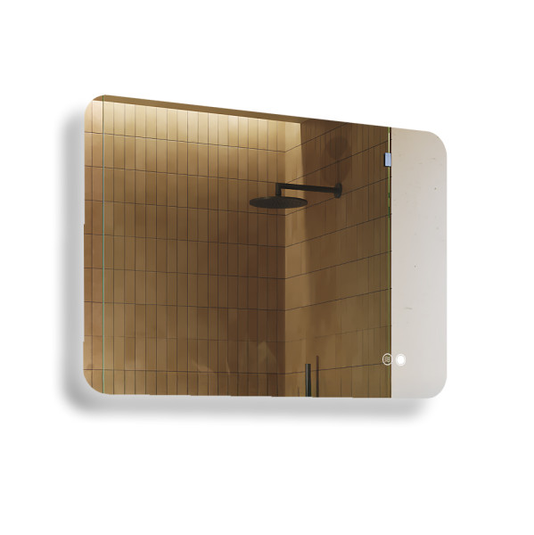 Lustro łazienkowe 100x70cm zaokrąglone - LED Dual, włącznik, mata grzewcza 741994