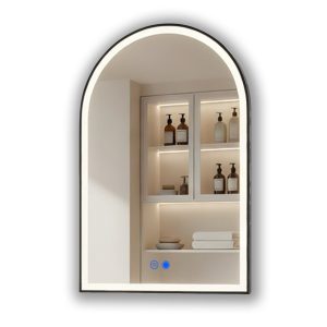 Lustro łazienkowe 60×90 czarny mat LED Dual dotyk + mata portal 994732
