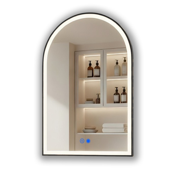Lustro łazienkowe 60x90 czarny mat LED Dual dotyk + mata portal 994732