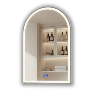Lustro łazienkowe 60×90 srebro szczotkowane LED dotyk + mata portal 994744