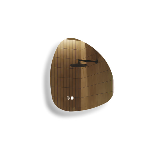 Lustro łazienkowe 64x64cm nieregularne - LED Dual, włącznik, mata grzewcza 738512