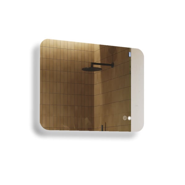 Lustro łazienkowe 80x60cm zaokrąglone - LED Dual, włącznik, mata grzewcza 741929