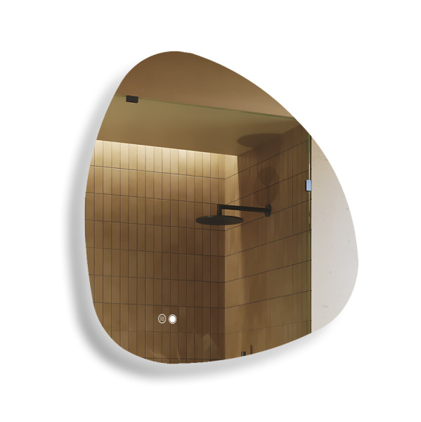 Lustro łazienkowe 94x94cm nieregularne - LED Dual, włącznik, mata grzewcza 738515