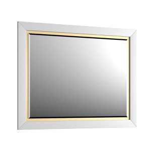 Lustro łazienkowe CHIC 100×80 cm białe półmat/złote 822449 Lustro łazienkowe CHIC 100×80 cm białe półmat/złote 822449