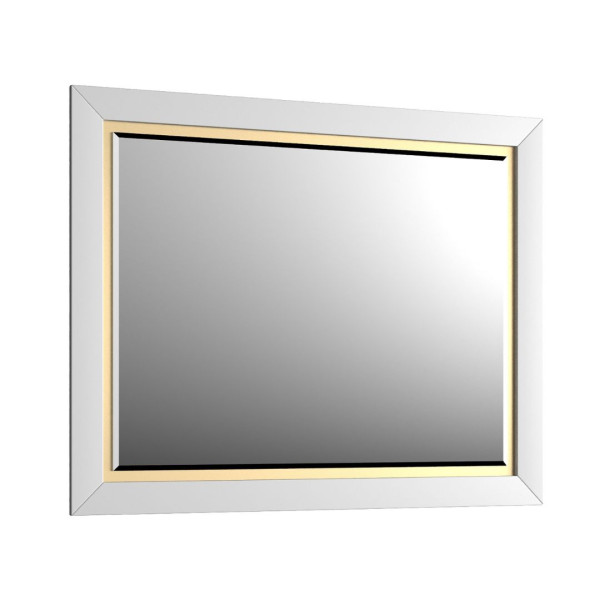 Lustro łazienkowe CHIC 100x80 cm białe półmat/złote 822449
