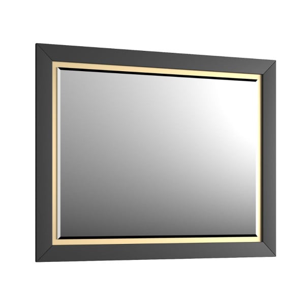 Lustro łazienkowe CHIC 100x80 cm czarne półmat/złote 822447