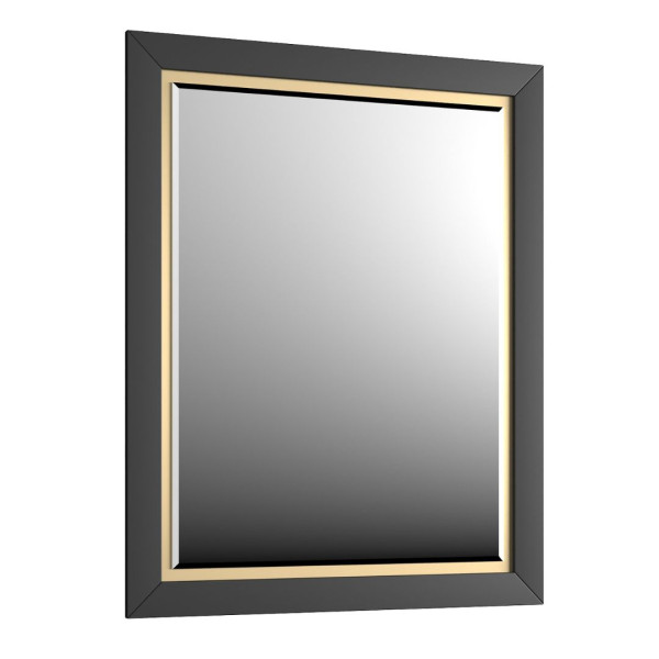 Lustro łazienkowe CHIC 60x80 cm czarne półmat/złote 822451