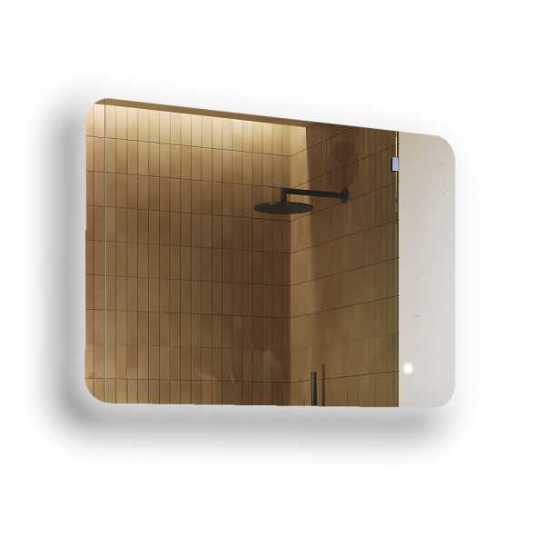 Lustro łazienkowe LED 100x70cm - zaokrąglone - LED Dual, włącznik 741963