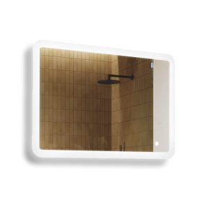 Lustro łazienkowe LED 100x70cm – zaokrąglone – LED Dual, włącznik 738518