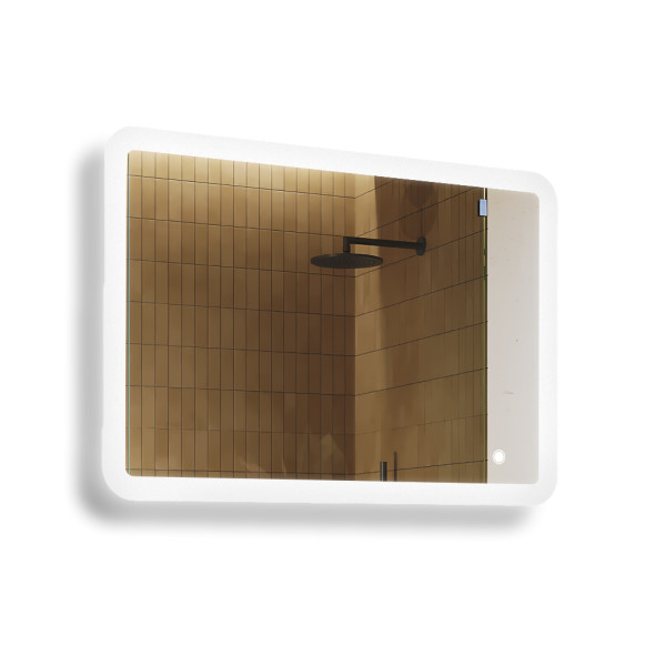 Lustro łazienkowe LED 100x70cm - zaokrąglone - LED Dual, włącznik 738518