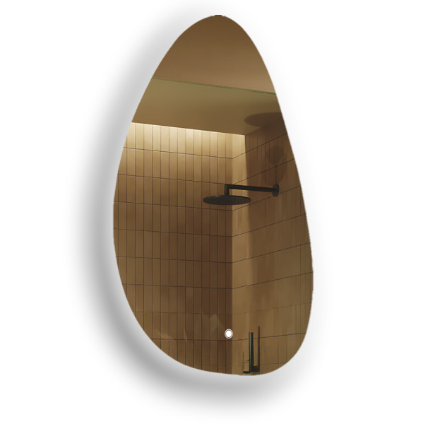 Lustro łazienkowe LED 64x104cm - nieregularne - LED Dual, włącznik 741949