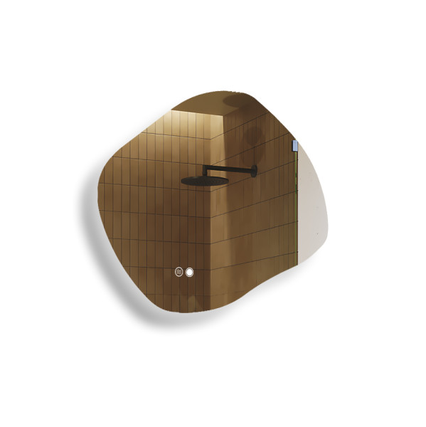 Lustro łazienkowe LED 74x64cm - owalne - LED Dual, włącznik, mata grzewcza 741977