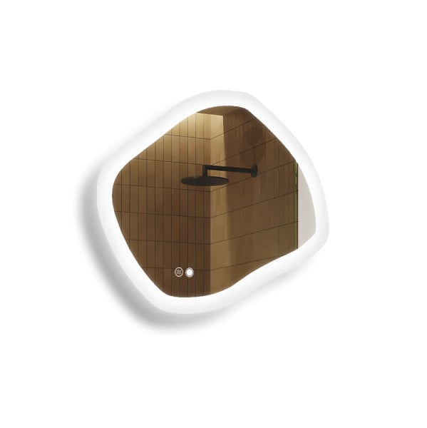 Lustro łazienkowe LED 74x64cm - owalne - LED Dual, włącznik, mata grzewcza 741923