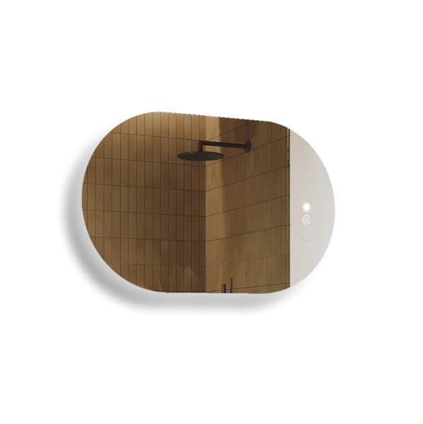 Lustro łazienkowe LED 80x50cm - owalne - LED Dual, włącznik, mata grzewcza 741974
