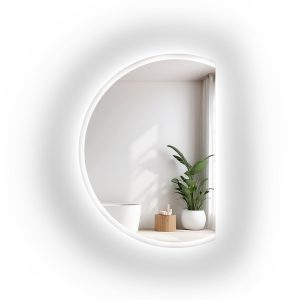Lustro łazienkowe okrągłe ścięty bok z LED -CAPELLA LED ŚCIĘTY BOK 824205 Lustro łazienkowe okrągłe ścięty bok z LED -CAPELLA LED ŚCIĘTY BOK 824205