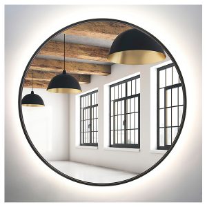 Lustro łazienkowe ścienne LED 100 cm bez włącznika czarne 54901 Lustro łazienkowe ścienne LED 100 cm bez włącznika czarne 54901