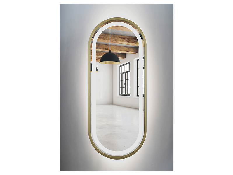 Lustro łazienkowe ścienne LED 40x75 cm bez włącznika złote 54982