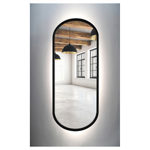 Lustro łazienkowe ścienne LED 45×145 cm bez włącznika czarne 55001 Lustro łazienkowe ścienne LED 45×145 cm bez włącznika czarne 55001