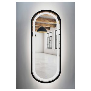 Lustro łazienkowe ścienne LED 45×145 cm czarne 54910 Lustro łazienkowe ścienne LED 45×145 cm czarne 54910