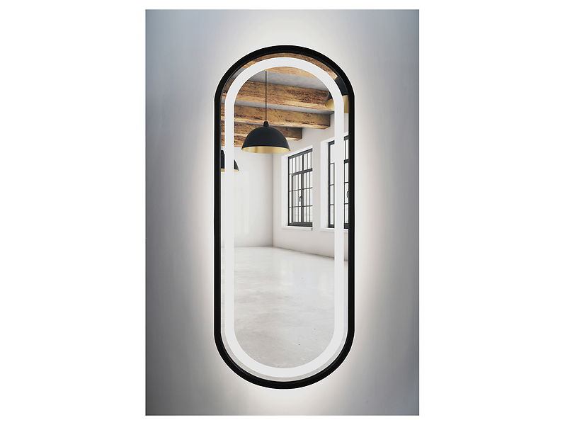 Lustro łazienkowe ścienne LED 50x115 cm bez włącznika czarne 54961