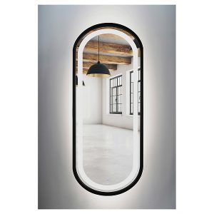 Lustro łazienkowe ścienne LED 50×115 cm czarne 54916 Lustro łazienkowe ścienne LED 50×115 cm czarne 54916