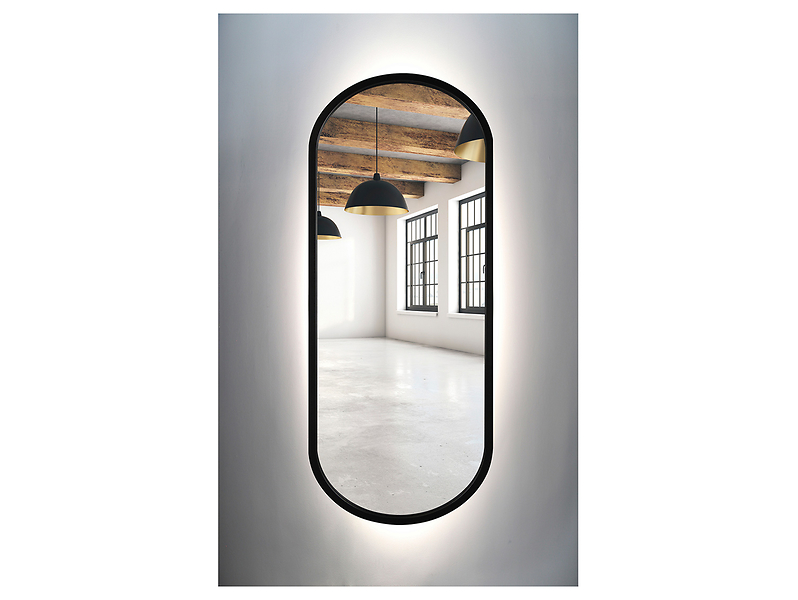 Lustro łazienkowe ścienne LED 55x120 cm bez włącznika czarne 55006