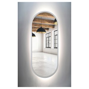 Lustro łazienkowe ścienne LED 55×155 cm bez włącznika białe 55018 Lustro łazienkowe ścienne LED 55×155 cm bez włącznika białe 55018