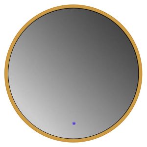 Lustro łazienkowe ścienne LED 60 cm bez piaskowania z włącznikiem złote 108712